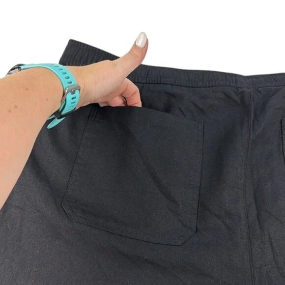Old Navy Shorts High Rise Linen Blend Black Women's Size XL - Picture 3 of 8